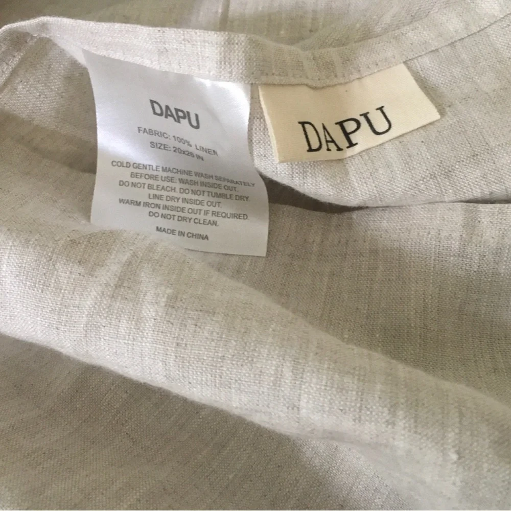 Dapu French linen Minimalist natural Duvet Cover Set with 2 shams